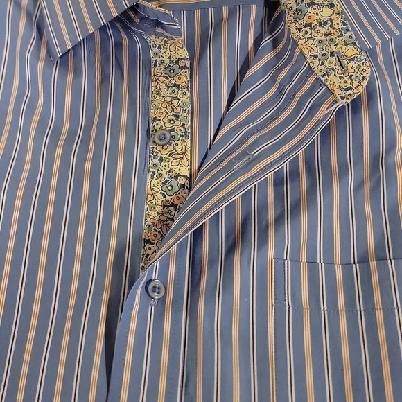 𝅺BOGARI men's button down long sleeve flip cuff dress shirt size xl - Picture 3 of 12